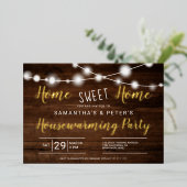 ライ素朴トホーム甘いホーム引っ越し祝いパーティーパーティー 箔招待状 (立ち正面)