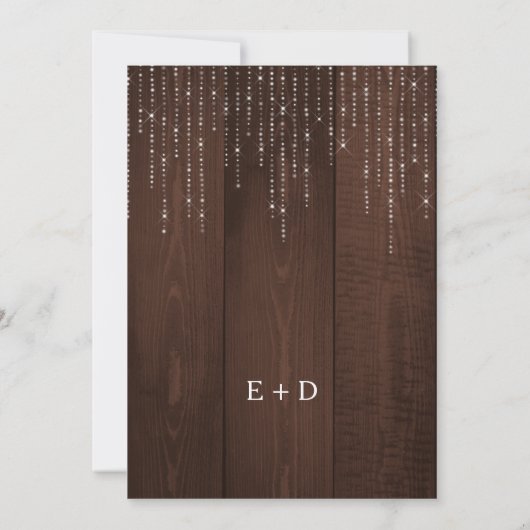 ライ素朴ト納屋の木の植物のフローラ結婚の 招待状 (裏面)