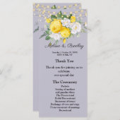 ライ素朴ト黄色フローラメニュー。結婚式 プログラム (正面/裏面)