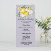 ライ素朴ト黄色フローラメニュー。結婚式 プログラム (スタンド正面)