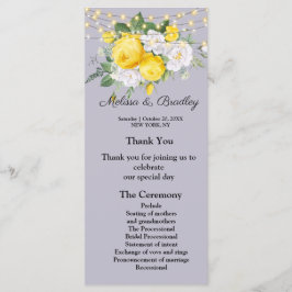 ライ素朴ト黄色フローラメニュー。結婚式 プログラム