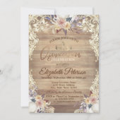 ライ素朴ト、ティアラ、レースカボチャの花クインチェーニー 招待状 (正面)