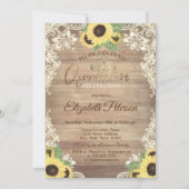 ライ素朴ト、ティアラ、レースサンフラワークインセアニラ 招待状 (正面)