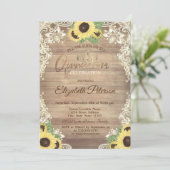 ライ素朴ト、ティアラ、レースサンフラワークインセアニラ 招待状 (スタンド正面)