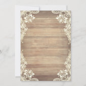 ライ素朴ト、レース、ブーツサンフラワーカーニーニェラ 招待状 (裏面)