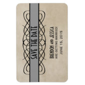 ライ縁どフSave the Date Magnets, Gray マグネット (縦)