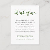 ライ考えフロお祝いの私の緑 プレイスカード (正面)