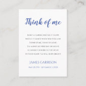 ライ考えフローソクお祝いブルー プレイスカード (正面)