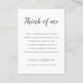 ライ考えフローソクのグレーお祝い プレイスカード (正面)