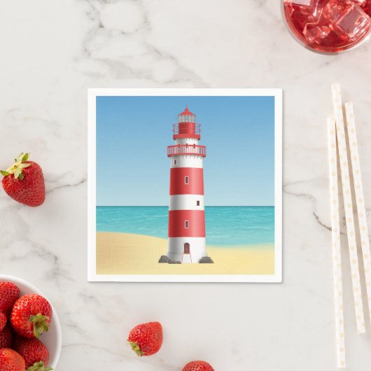 ライ航海のトハウスビーチ結婚式ブライダルシャワー スタンダードカクテルナプキン (インサイチュ)