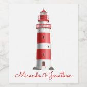 ライ航海のトハウスビーチ結婚式ブライダルシャワー ワインラベル (シングルラベル)