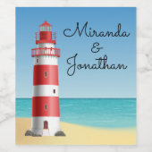 ライ航海のトハウスビーチ結婚式ブライダルシャワー ワインラベル (シングルラベル)