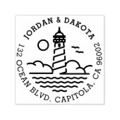 ライ航海のトハウスラウンド結婚ズ差出人住所 セルフインキングスタンプ (デザイン)