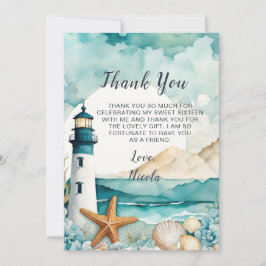 ライ航海のトハウスSweet sixteen誕生日 サンキューカード