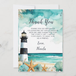 ライ航海のトハウスSweet sixteen誕生日 サンキューカード