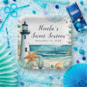 ライ航海のトハウスSweet sixteen誕生日 ペーパープレート (パーティー)