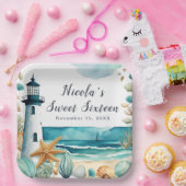 ライ航海のトハウスSweet sixteen誕生日 ペーパープレート (パーティー)