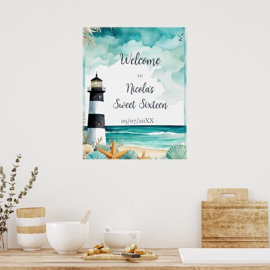 ライ航海のトハウスSweet sixteen誕生日 ポスター (キッチン)