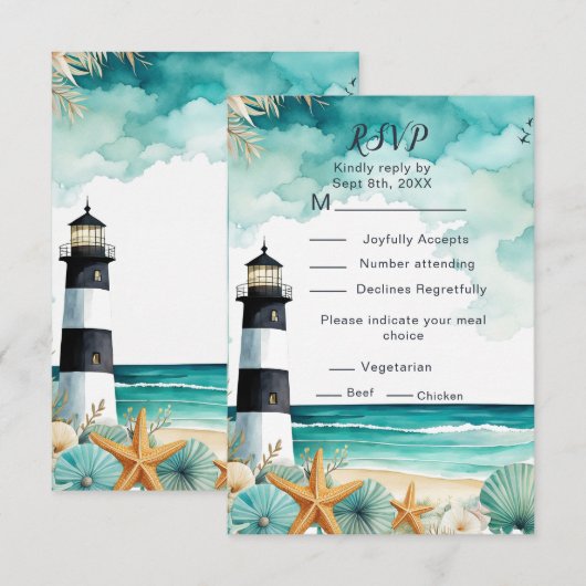 ライ航海のトハウスSweet sixteen誕生日 出欠カード (正面/裏面)