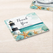 ライ航海のトハ結婚ウス スクエアペーパーコースター (アングル)