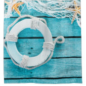 ライ航海のフセイバーオンブルービーチウッド シャワーカーテン (正面)