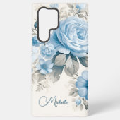 ライ芸術的トパーソナライズされたパステルブルーバラ SAMSUNG GALAXYケース (裏面)