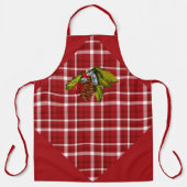 ライ赤と白ドと松の円錐 エプロン (正面)