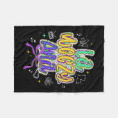 ラウィージーアナマルディグラスファットチューズコケット フリースブランケット (正面(横))