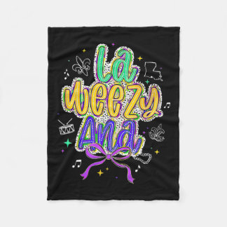 ラウィージーアナマルディグラスファットチューズコケット フリースブランケット