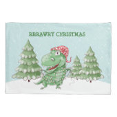 ラウィー間抜けクリスマスTレックス恐竜 枕カバー (裏面)