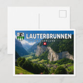 ラウターブルンネン渓谷 - スイス ポストカード (正面/裏面)