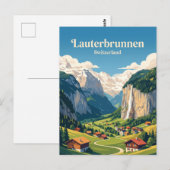 ラウターブルンネン スイス ポストカード (正面/裏面)