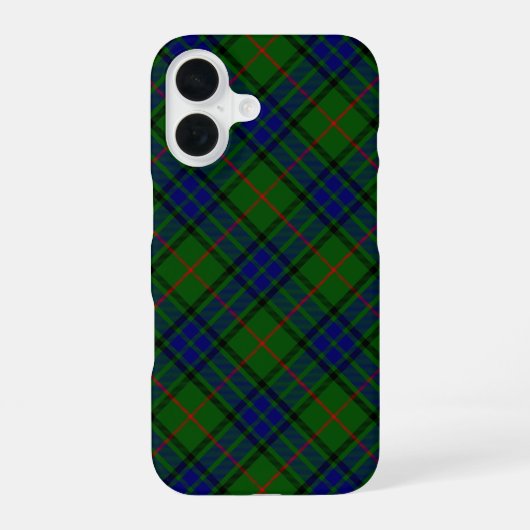 ラウダータータンチェックブルーグリーンプレイド iPhone 16ケース (裏面)