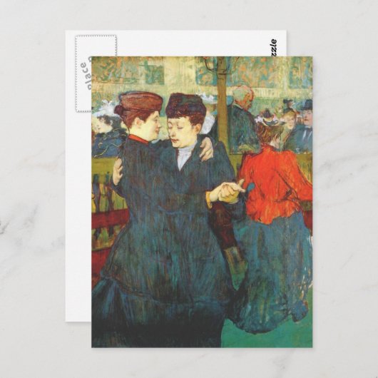 ラウトレックは、2人の女性がワルツを踊る ポストカード (正面/裏面)