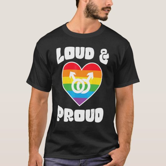 ラウド&誇りを持ったLGBTアパレル Tシャツ (正面)