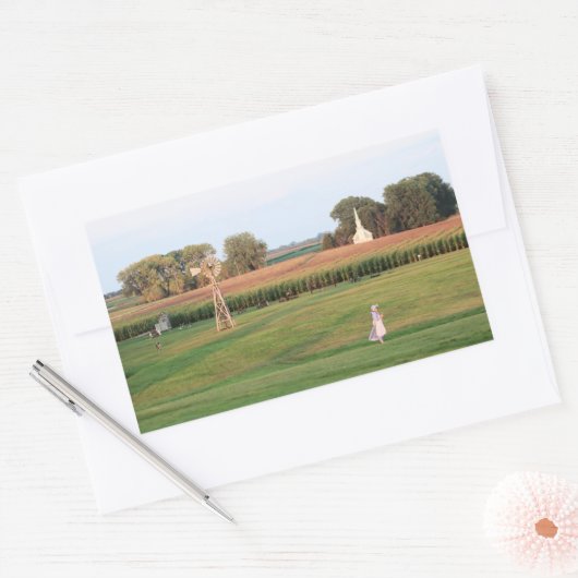 ラウラインガルスウィルダーファミリーホームステッドinデスメットSD 長方形シール (封筒)