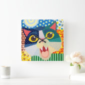 ラウラドゥムの四季折々の猫 スクエア壁時計 (ホーム)