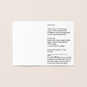 ラウラ・ギレン財団ありがとうございました 箔カード (内部)