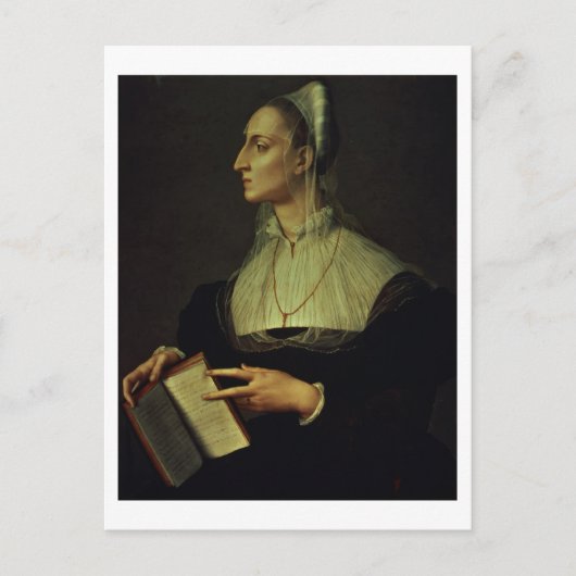 ラウラ・バッティフェッリの肖像、1555-60年頃（板上） ポストカード (正面)