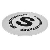 ラウレルの葉のオリジナルモノグラム カッティングボード (角)