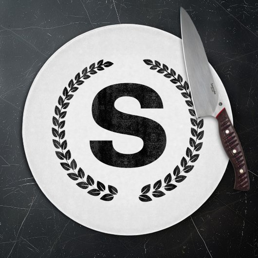 ラウレルの葉のオリジナルモノグラム カッティングボード