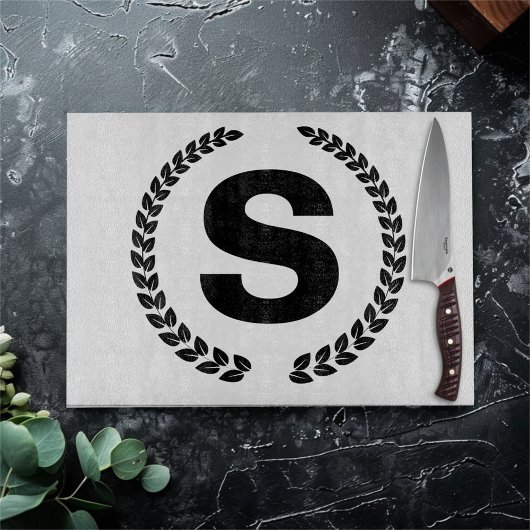 ラウレルの葉のオリジナルモノグラム カッティングボード