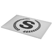 ラウレルの葉のオリジナルモノグラム カッティングボード (角)