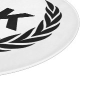 ラウレルの葉のカスタム カップル モノグラム カッティングボード (角)