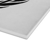 ラウレルの葉のカスタム カップル モノグラム カッティングボード (角)