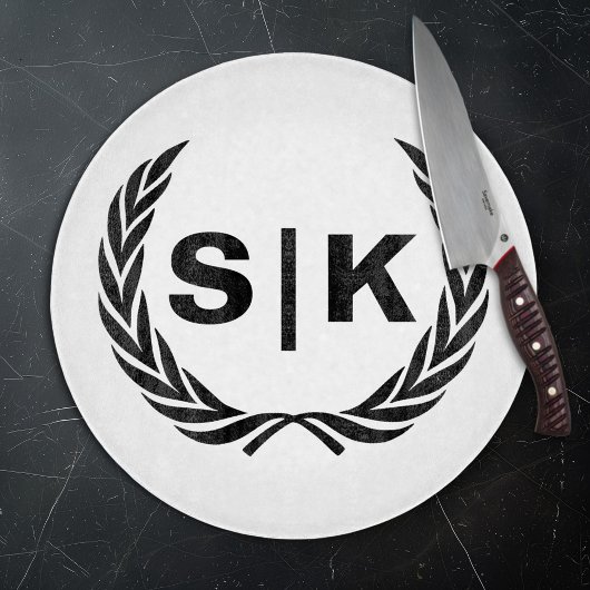 ラウレルの葉のカスタム カップル モノグラム カッティングボード