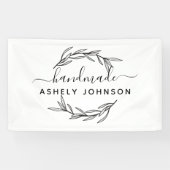 ラウレルの葉のグリーン 装飾 オーダーメイド 横断幕 (横)