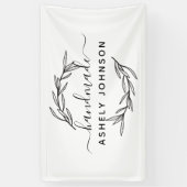 ラウレルの葉のグリーン 装飾 オーダーメイド 横断幕 (縦)