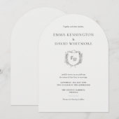 ラウレルリースのクラシックなアーチスタイルのウェディング 招待状 (正面/裏面)