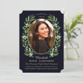 ラウレルリースの写真を使った卒業おめでとうの発表Ⅱ 案内状 (スタンド正面)